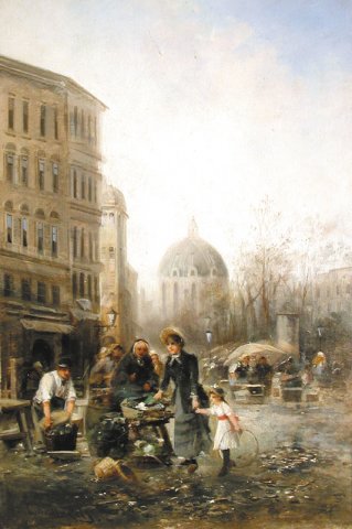 Barbarini Emil - Marktstimmung und Mädchen mit Reifen